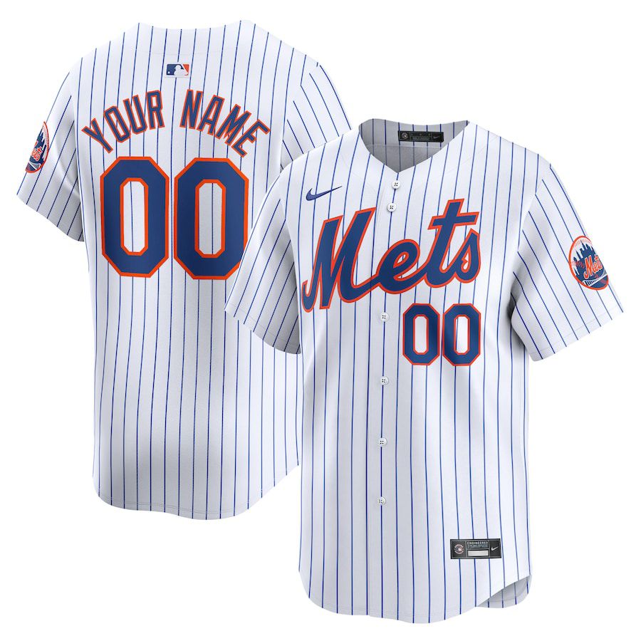 Men New York Mets Nike White Home Limited Custom MLB Jersey